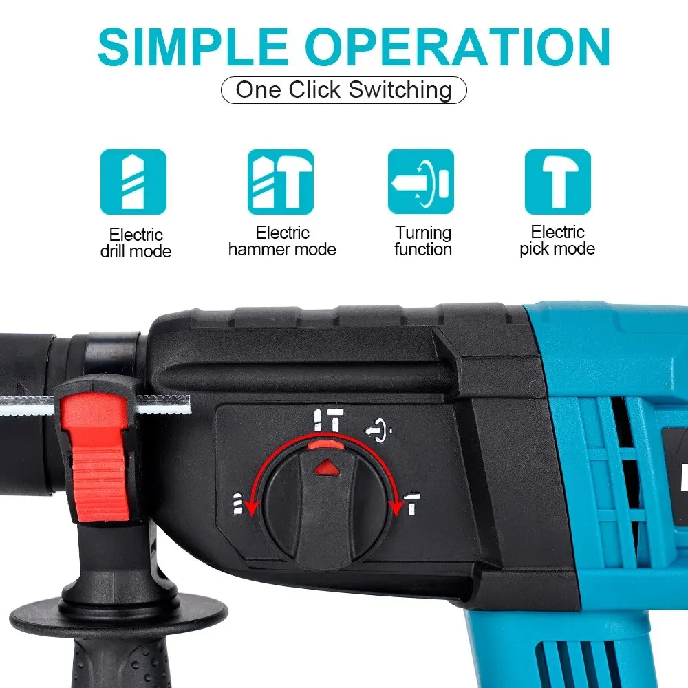 Hormy Brushless Electric Hammer 20V Impact Drill Cordless Drill Multifunction Rotary Rechargeable Power Tools For Makita Battery 5
