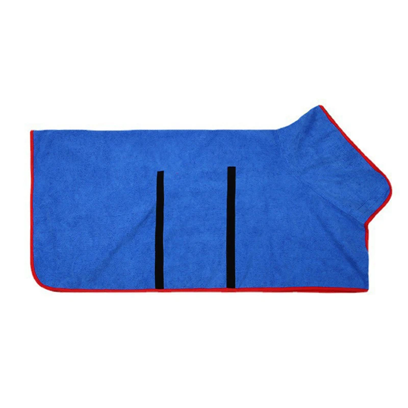 Pet Bathrobe Fast Drying Towel Microfiber Absorbent Soft Bath Robe Adjustable Towel Grooming Coat for Small Medium Large Dog