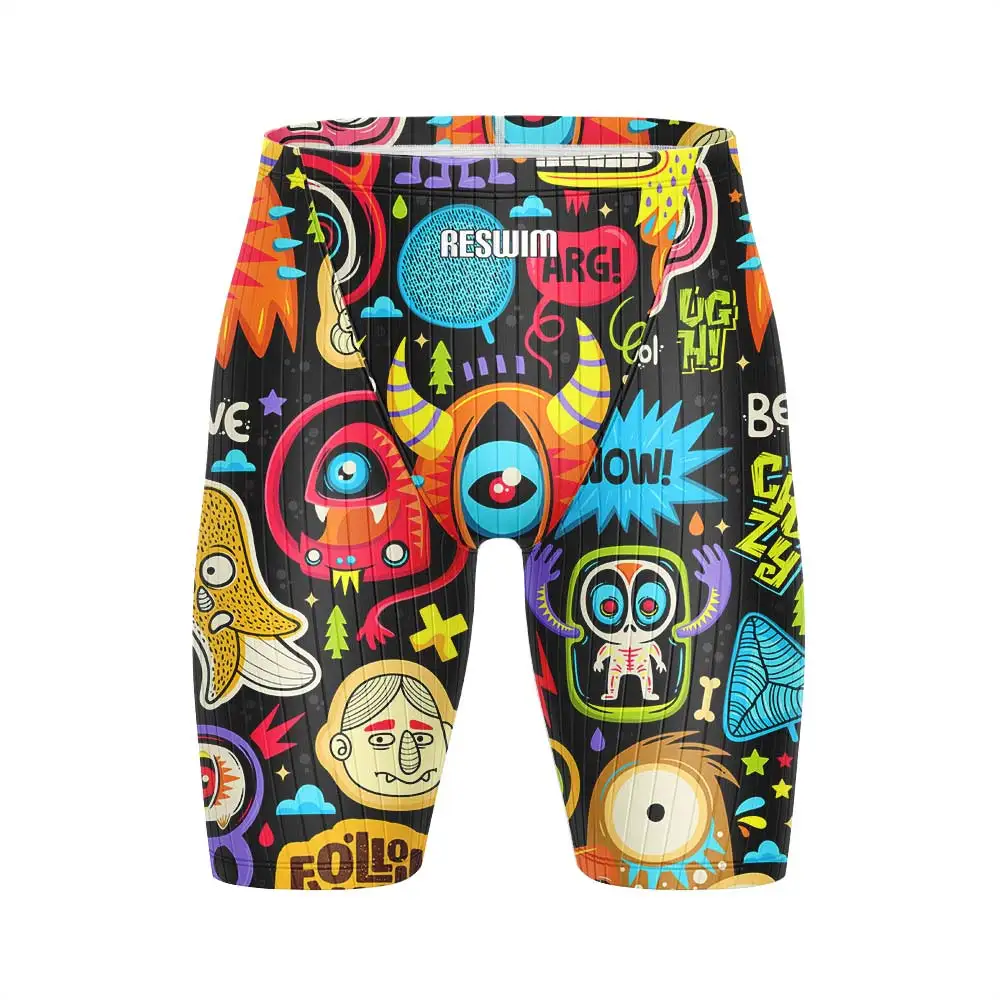 Summer Men's Swimming Trunks Swim Jammer Shorts Athletic Training Swimsuit Shorts Beach Tights Lycra Diving Surfing Pants