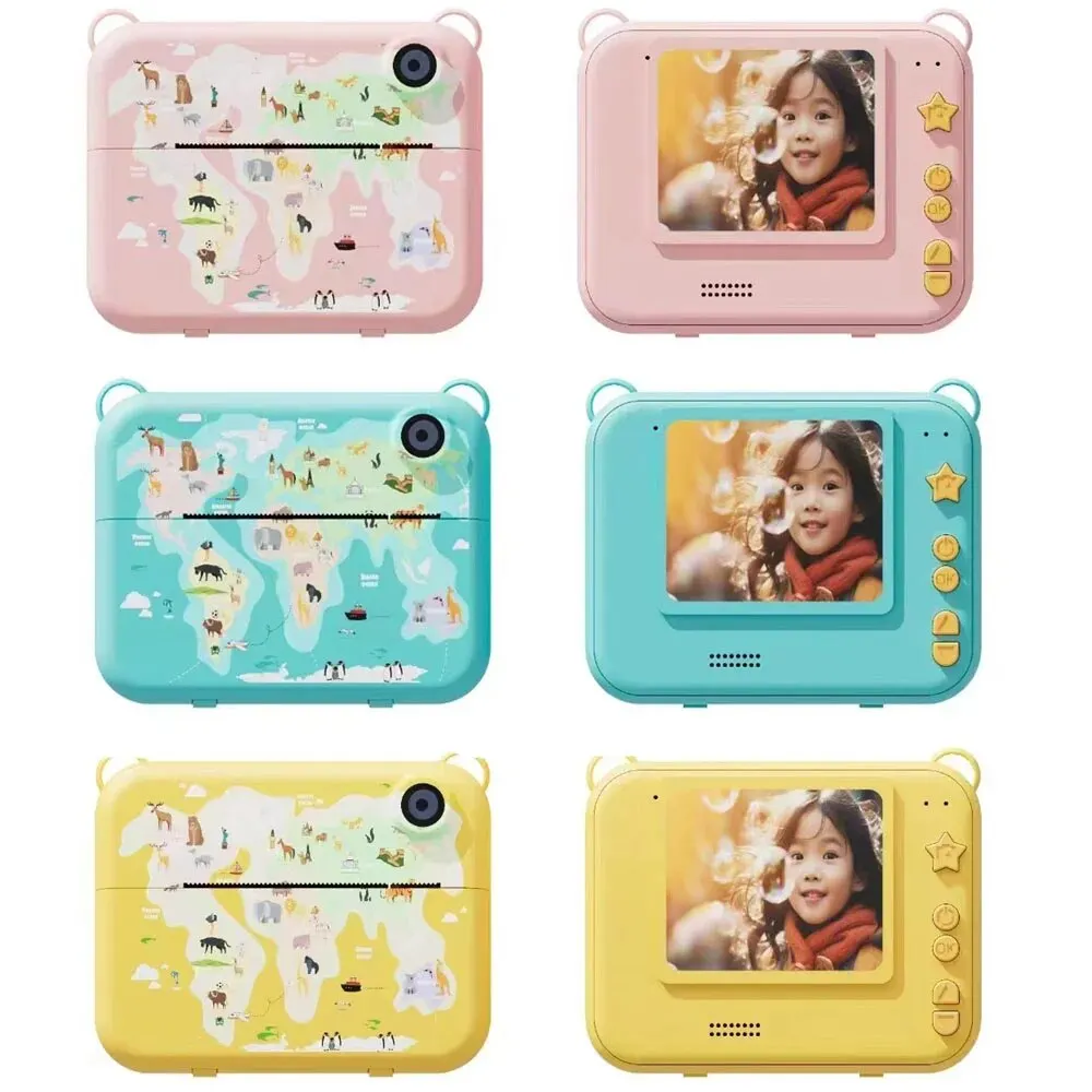 Print Camera For Kids, 2 Inch Screen Kids Camera For Boys With 3 Print Paper, Birthday Gift HD Digital Video Instant Toys