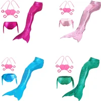 Little S4E48A9Z Mermaid Tails for Swimming Dress Cosplay Mermaid Tail Costume Girls Swimsuit Kids Children Swimmable Suit