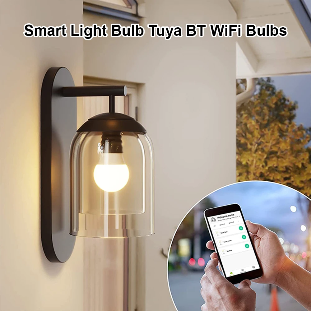 

Smart Light Bulb Tuya BT WiFi Bulbs Color Changing Dimmable 9W 800 Lumens 2700-6500K RGB LED Light Bulb E26/E27 Works with Alexa