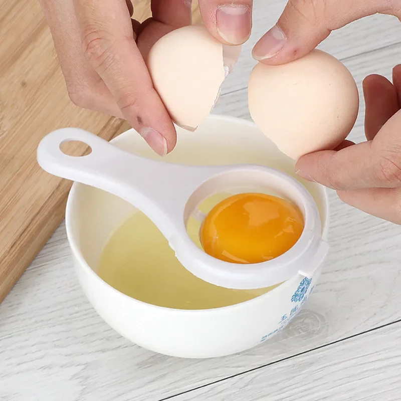 1PC Egg Yolk Separator Divider White Plastic Convenient Household Eggs Tool Cooking Baking Tool Kitchen Accessories