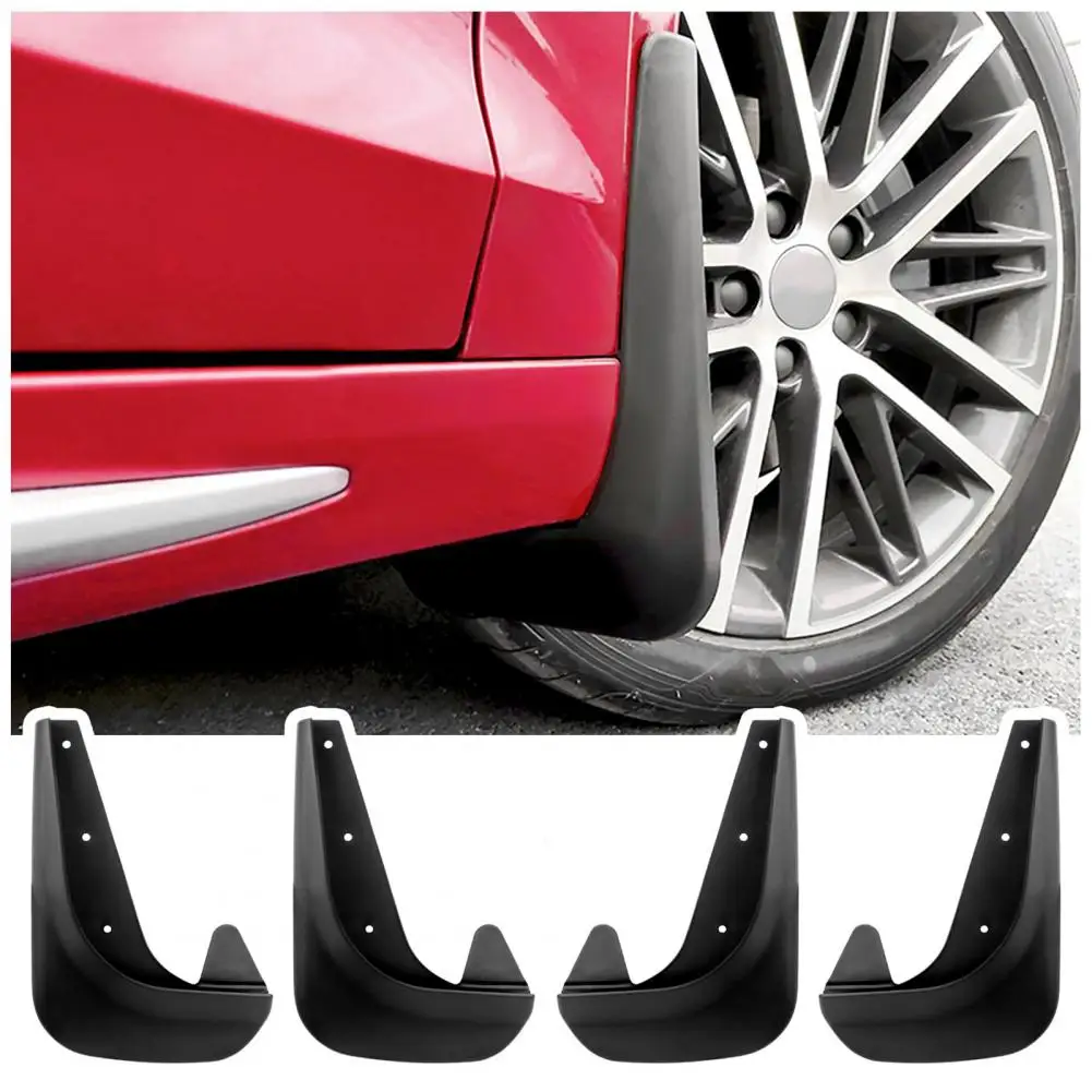 4pcs Car Accessories Black Universal Mud Flaps Guards Splash Molded Front Rear Exterior Accessories