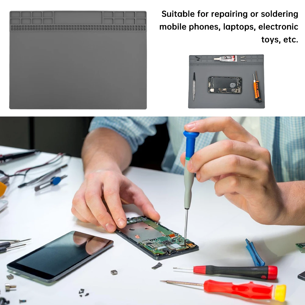 35X25cm Heat Insulation Working Mat Heat-resistant Repair Mat Soldering Iron Heat Gun Soldering Station Electronic Repair