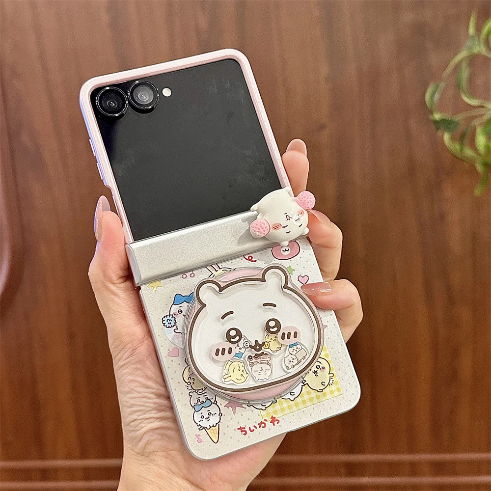 Charming Kawaii Little White Bear Magnetic Stand Phone Case - Cute New Cover