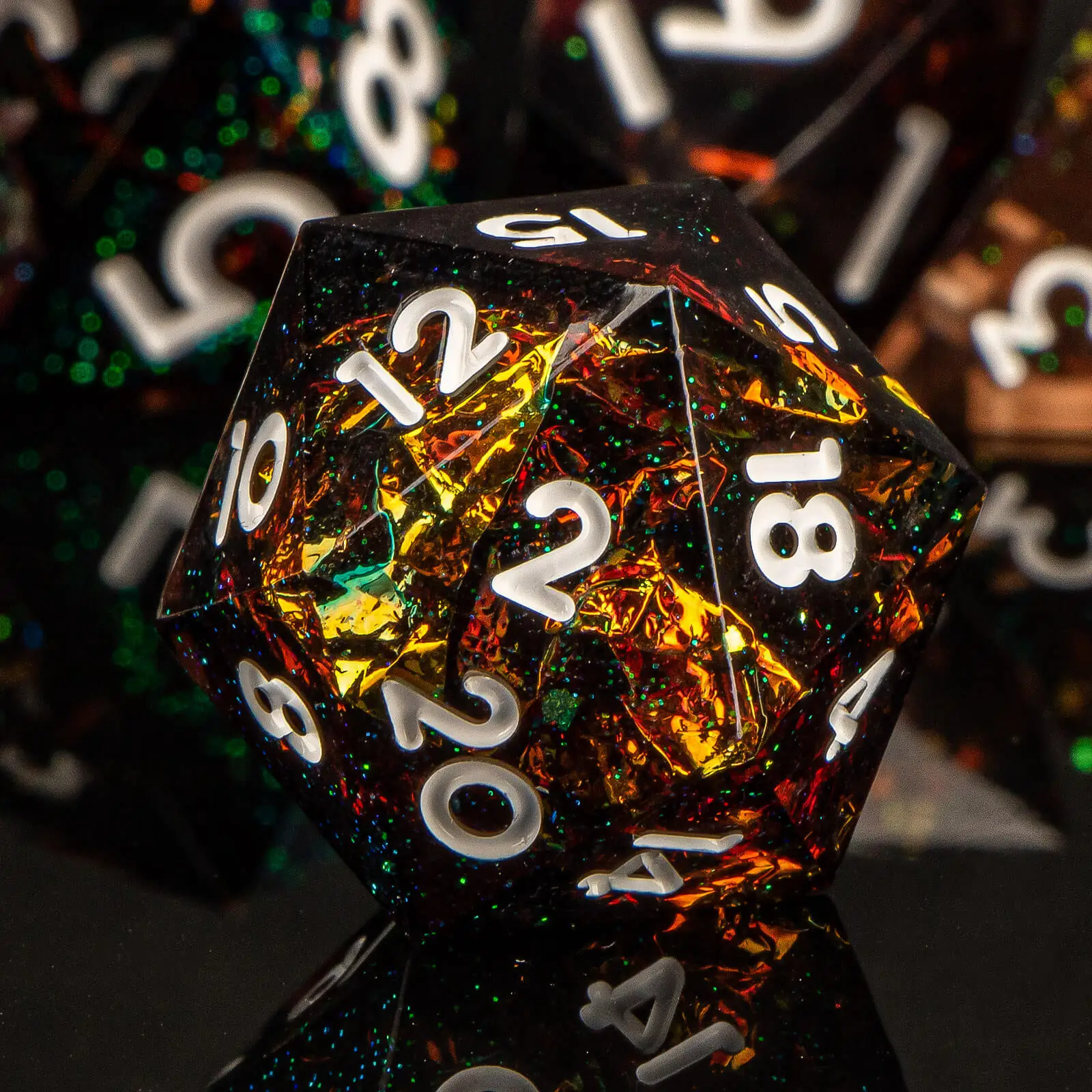 수지 샤프 에지 주사위 세트 DND, 수제 D 및 D 던전 및 드래곤 주사위, RPG 롤 플레잉 게임 D&D 주사위 D20 D12 D10 D8 D6 D4