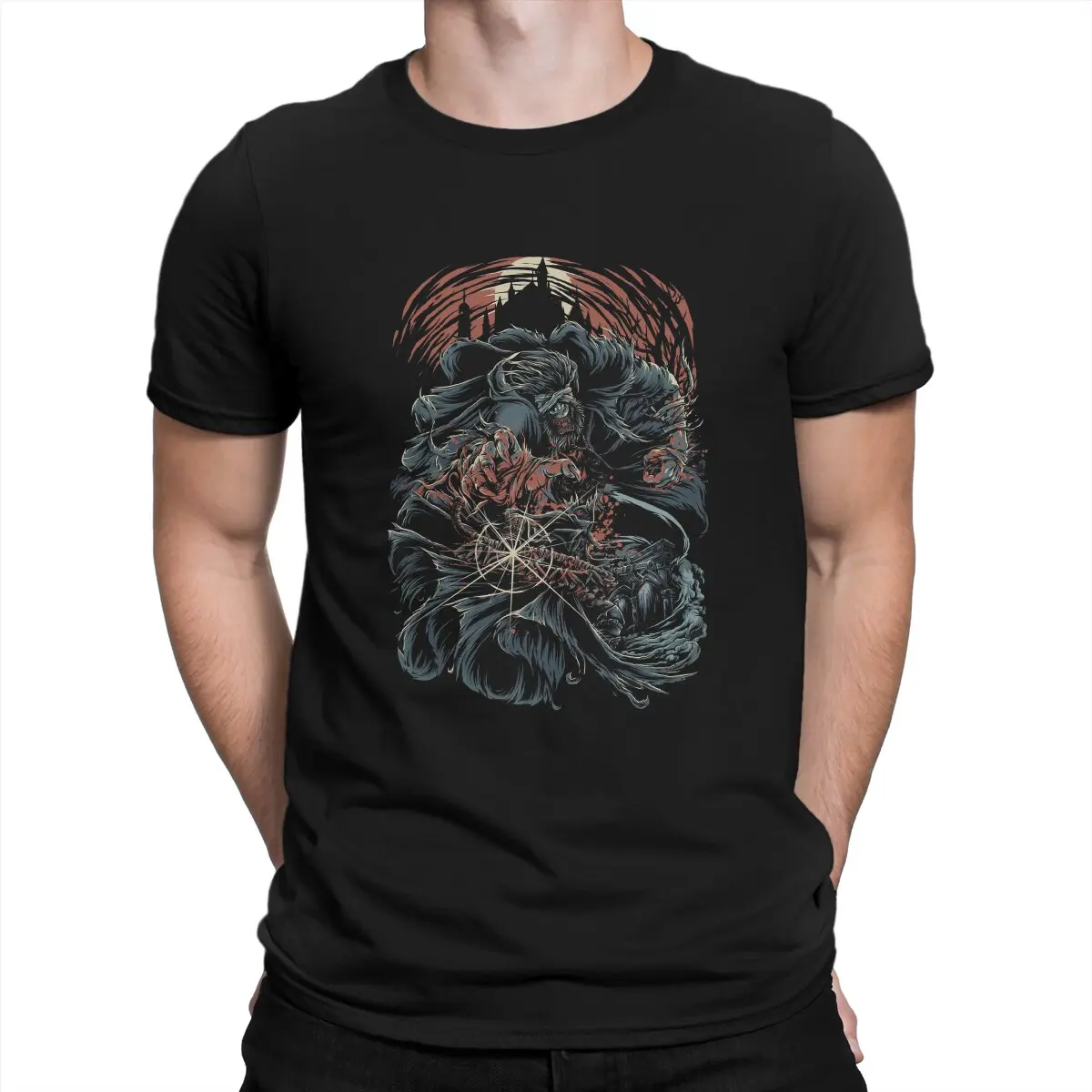 

Werewolf Hunter футболки для мужчин, Темные души, забавные 100% хлопковые футболки с круглым вырезом футболки с коротким рукавом, Новое поступление топов