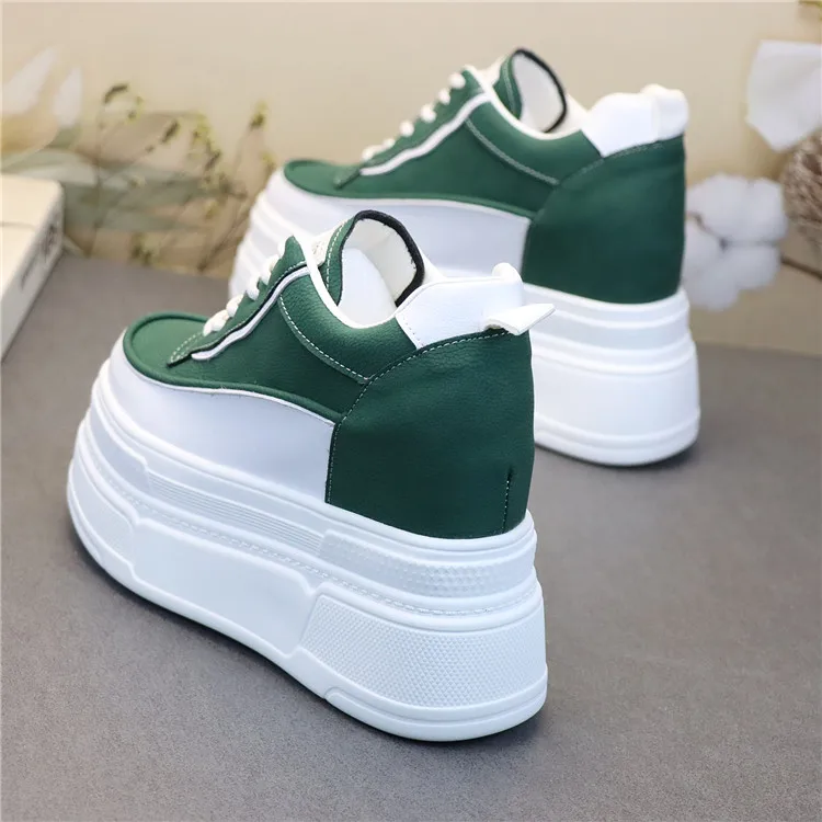 12CM Synthetic Genuine Leather White Luxury Designer Sneaker