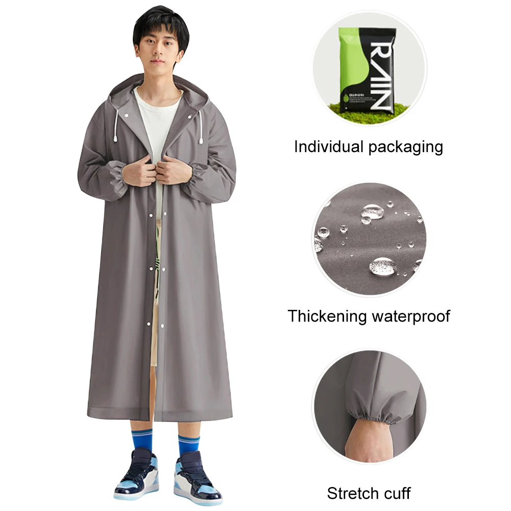 3-10PCS Disposable Adult Raincoat Drawstring Waterproof Rain Coat Portable Long Hooded Rain Coats for Outdoor Travel Emergency