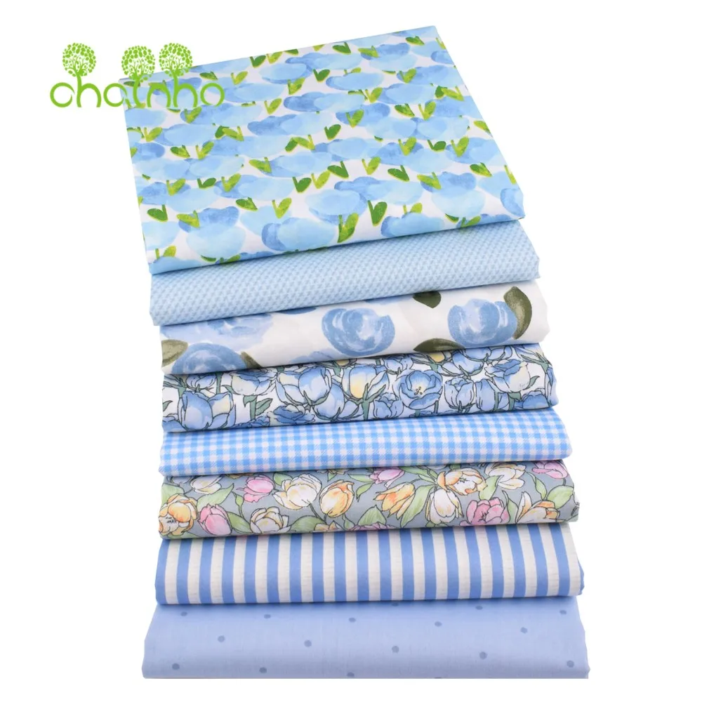 Chainho,Printed Twill Weave Cotton Fabric,DIY Quilting Sewing Material,Handmade Textile,Patchwork Cloth,Floral Series,25C20