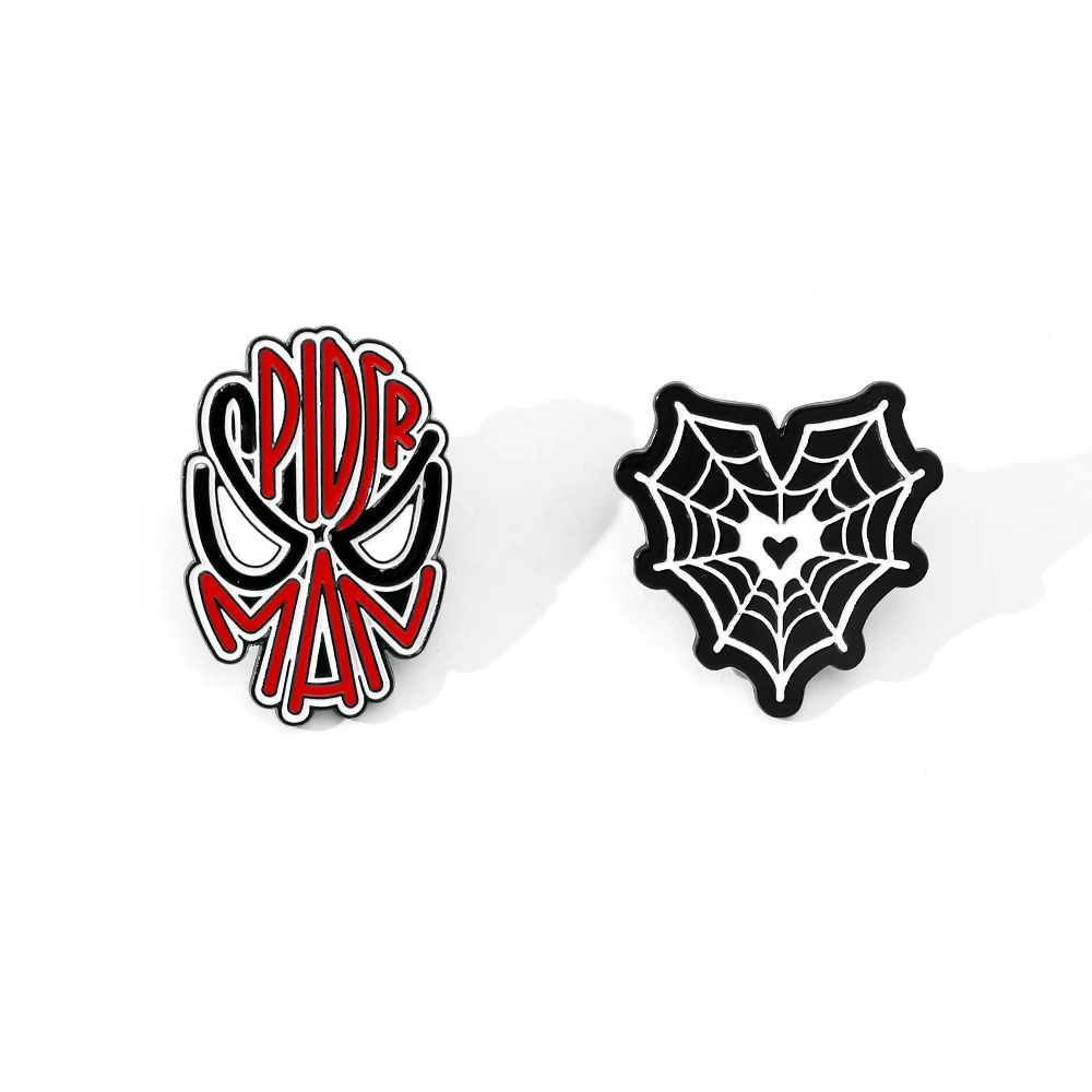 Anime Halloween Fantasy Brooch Enamel Pins 2 Pcs Spider Man Metal Badge Jewelry Backpack Clothing Accessories