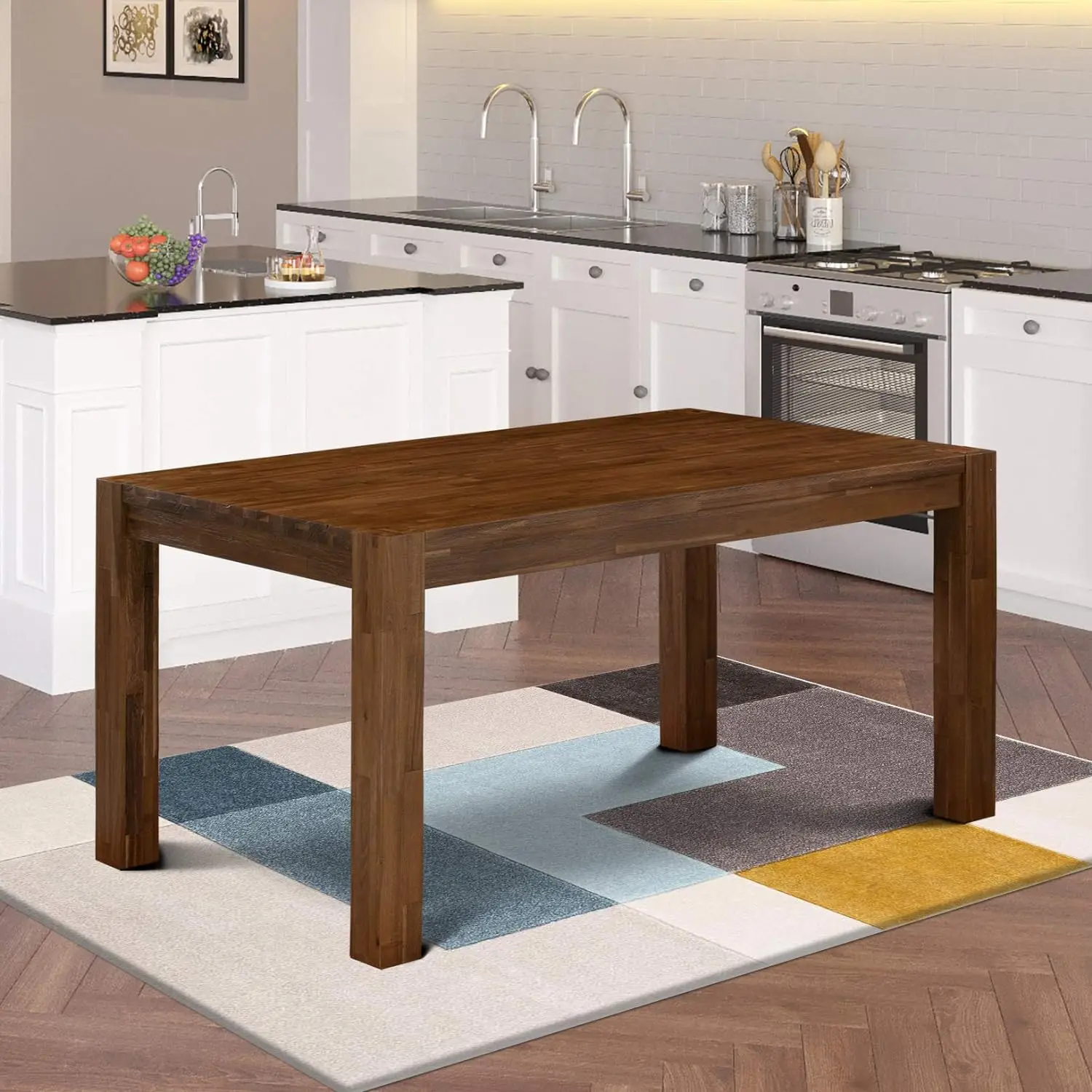 

East West Furniture CN6-0N-T Celina Modern Kitchen Table - Rectangle Rustic Wood Dining Table , 36x60 Inch, Walnut