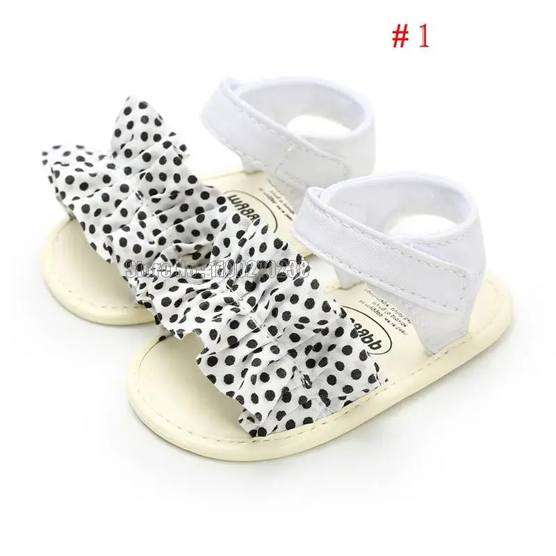 Baby Summer Clothing Kids Infant Girl Polka Dots Cowboy Bowknot Plaid Striped Floral Party Princess Beach Baby Shoes