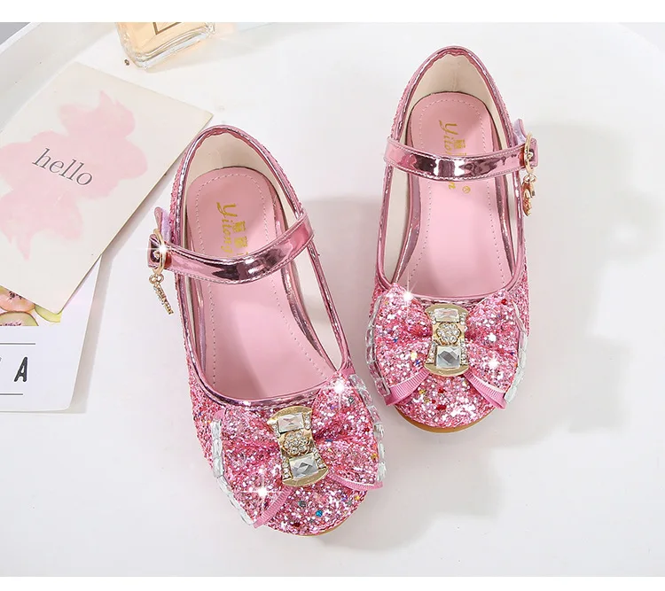Princess Party Dress Up High Heels Shoes for Girls Kids Cosplay Wednesday Adams Black Sandals Pageant Graduation Ceremony Shoe 4