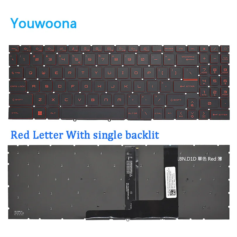 Teclado Portátil Original para Msi Katana Gf66 Gf76 Gl66 Gl76 Z16 11ud Ms1582 Ms-1581 Ms-1583 Ms-17l1 Ms-17l2 Ms-17h3 Novo - Imagem 4