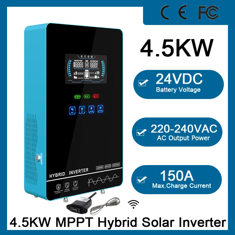 4500w Battery Charge And Discharge 230v Solar Hybrid Inverter Builtin