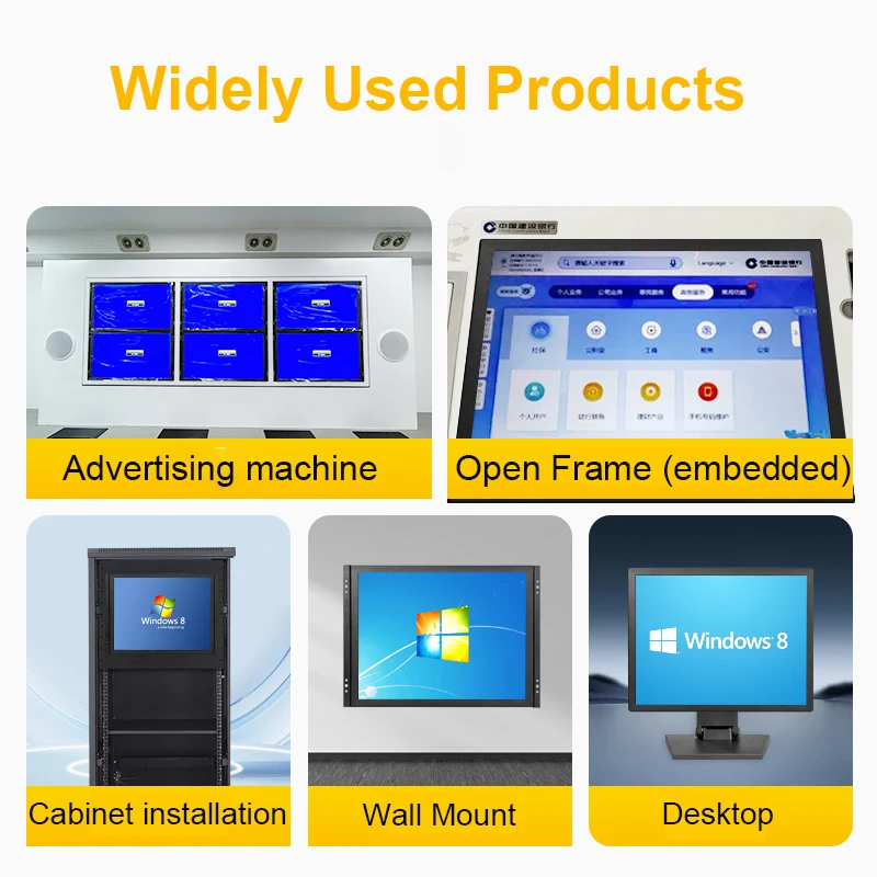 12인치 산업용 저항성 터치스크린 모니터 1024x768 LCD 디스플레이 VESA 마운트 HDMI VGA BNC AV USB 키오스크 POS 시스템용