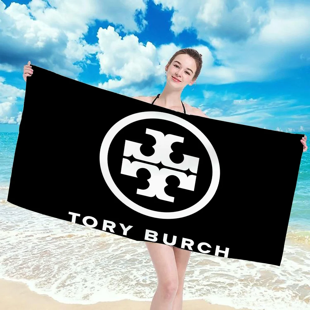 T-Tory Burch Logo Bathing Towels Adults Bathrobe Girl Towel Beach Spa Large Bath Bathroom Quick Drying Size Christmas Robe Anime 3