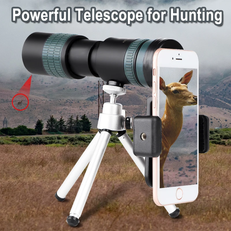 10-300x40 줌 전문 망원경 단안경 HD 휴대용 강력 장거리 단안경 사냥 하이킹 캠핑 여행 스포츠용