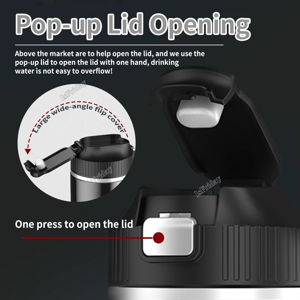 Car Heating Cup 12V/24V Car Heating Cup Digital LCD Display Electric Kettle Smart Temp Control Heat100&deg;C Portable Car Heating Cup500ML Thermos Cup