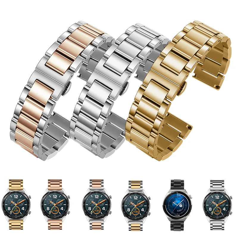 

high quality stainless steel Wristband For Huawei watch2 pro GT2 Magic black 20mm 22mm luxury metal bracelet Quick disassembly