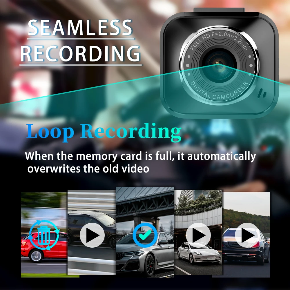 ڵ DVR  ķ  FHD1080P ̺     ī޶     ȭ ߰ ð  ڽ