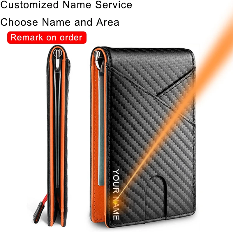 Ultra-thin Men's Wallet Money Clip Carbon Fiber Card Holder Wallet