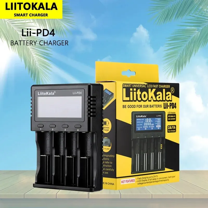 Liitokala Lii-PD4 LCD 3.7V/1.2V/3.2V/3.8V NiMH 18650 16340 18350 18500 21700 20700 26650 Recharge Lithium Battery Mind Charger