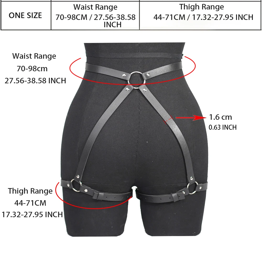 Harnais Porte-jarretelles En Cuir Synthétique Noir – Lingerie Fine Féminine, Neuf