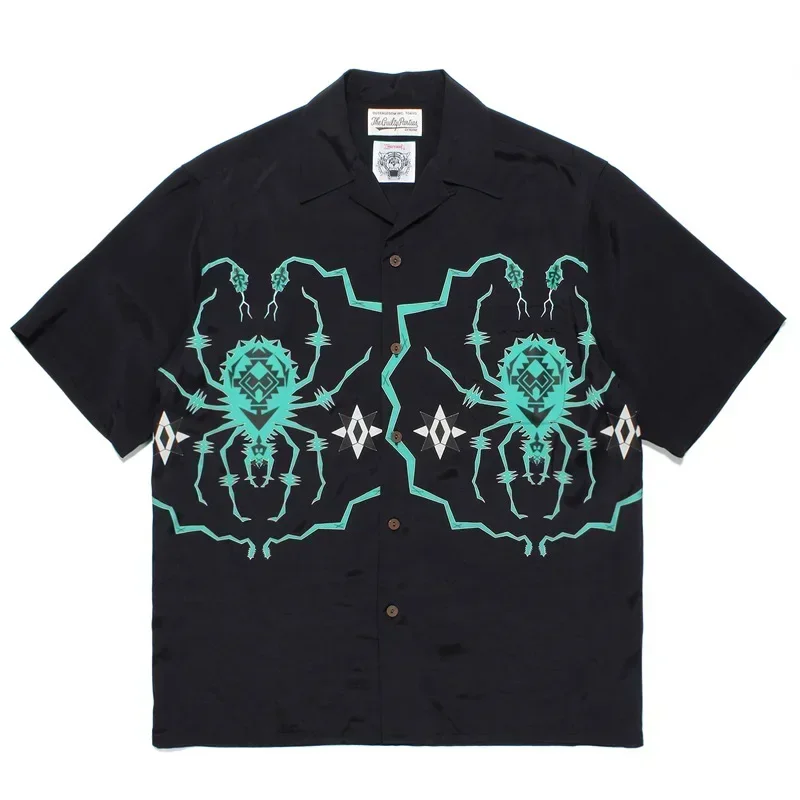 WACKO MARIA 2024ss New Spider Printing Shirts Men Woman