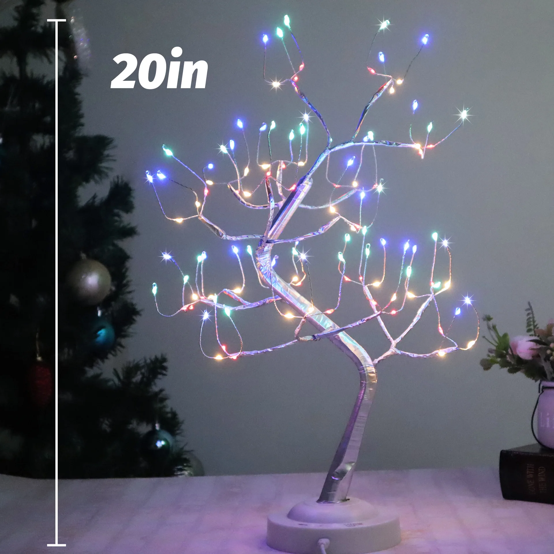 LED Tree Night Light com Touch Switch, Abajur, Fada, Brich, Casa, Quarto, Festa de Casamento, Decoração de Natal, 108LEDs