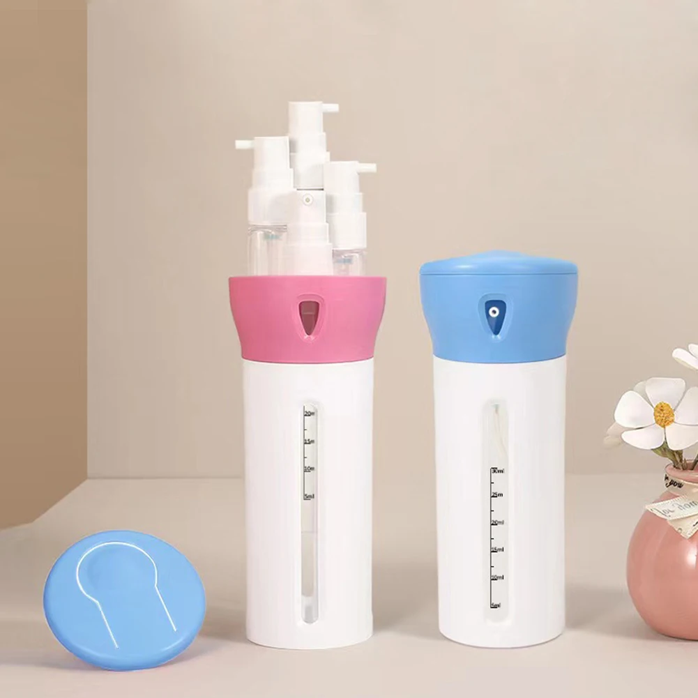 휴대용 리필 가능 병, 여행용 로션 샴푸, 샤워 젤, 디펜서 병, 호흡 청정제, 구강 세정제 용기, 40ml, 4 in 1