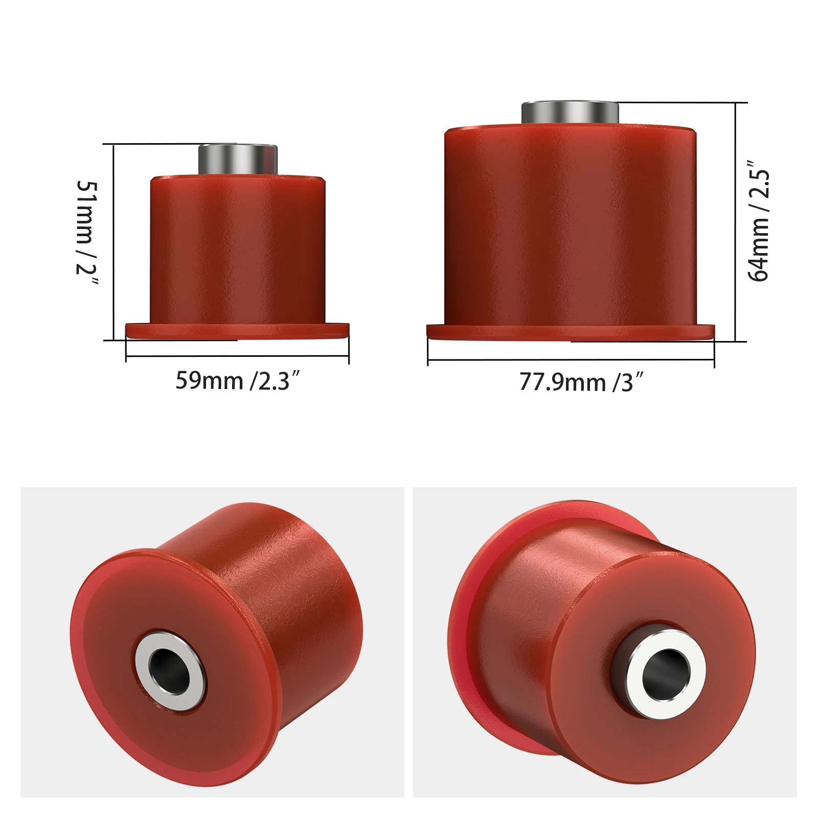 Differential Bushings BEVINSEE Polyurethane Differential Bushings For BMW E46, Z4 E85, X3 E83, Replace 33176770788 33176751808