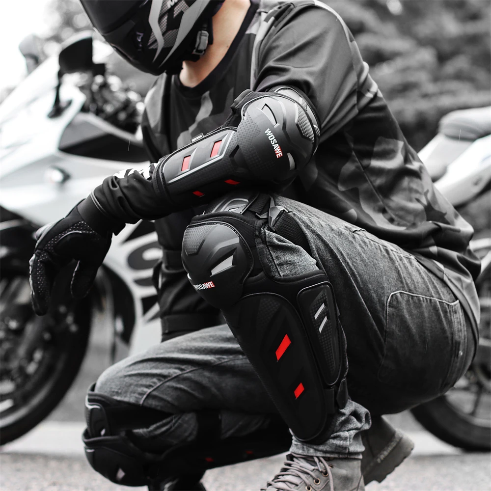 Motorcycle knee pad WOSAWE Knee Elbow Protective Pads Motorcycle Accessories Motocross Skating Protectors Riding Protective Gears
