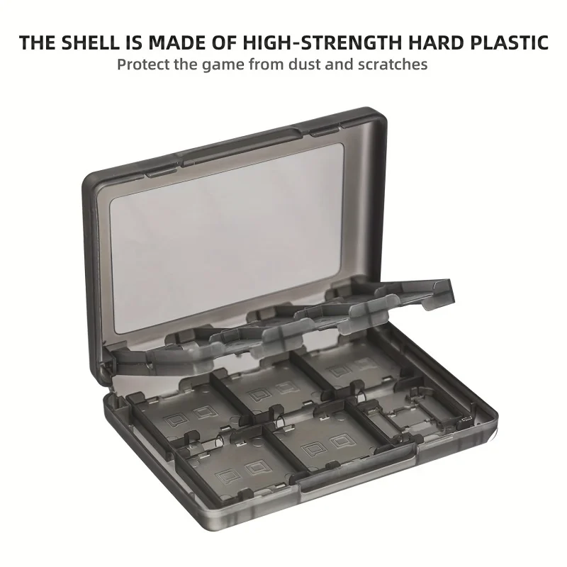 Compact 28-in-1 Game Cartridge Holder - Durable ABS Storage Box