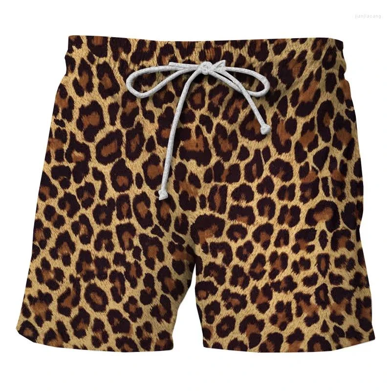 Summer Fashion Classic Colorful Leopard 3D Printed Men's Shorts Unisex Casual Beach Swimming Shorts Quick-dry Surf Board Shorts 4