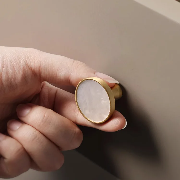 32mm-Round-Furniture-Handle-Drawer-Knob-Pure-Copper-Shell-Handles-For ...
