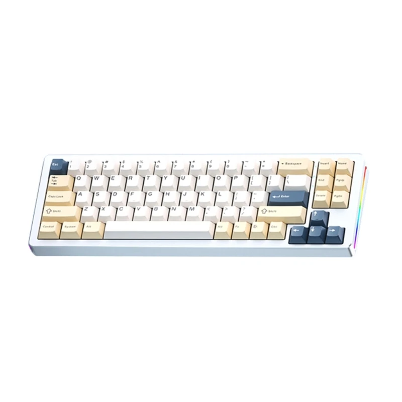 

Беспроводная проводная игровая клавиатура RGB+BT5.0+2,4 ГГц TypeC, 71 клавиша с возможностью горячей замены