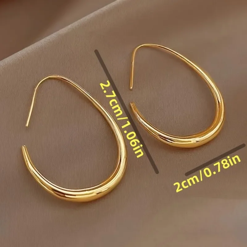 Hot Sale Geometric Oval Hoop Earrings for Women Simple Desgin Earrings Party Wedding Fashion Jewelry Accessories 4