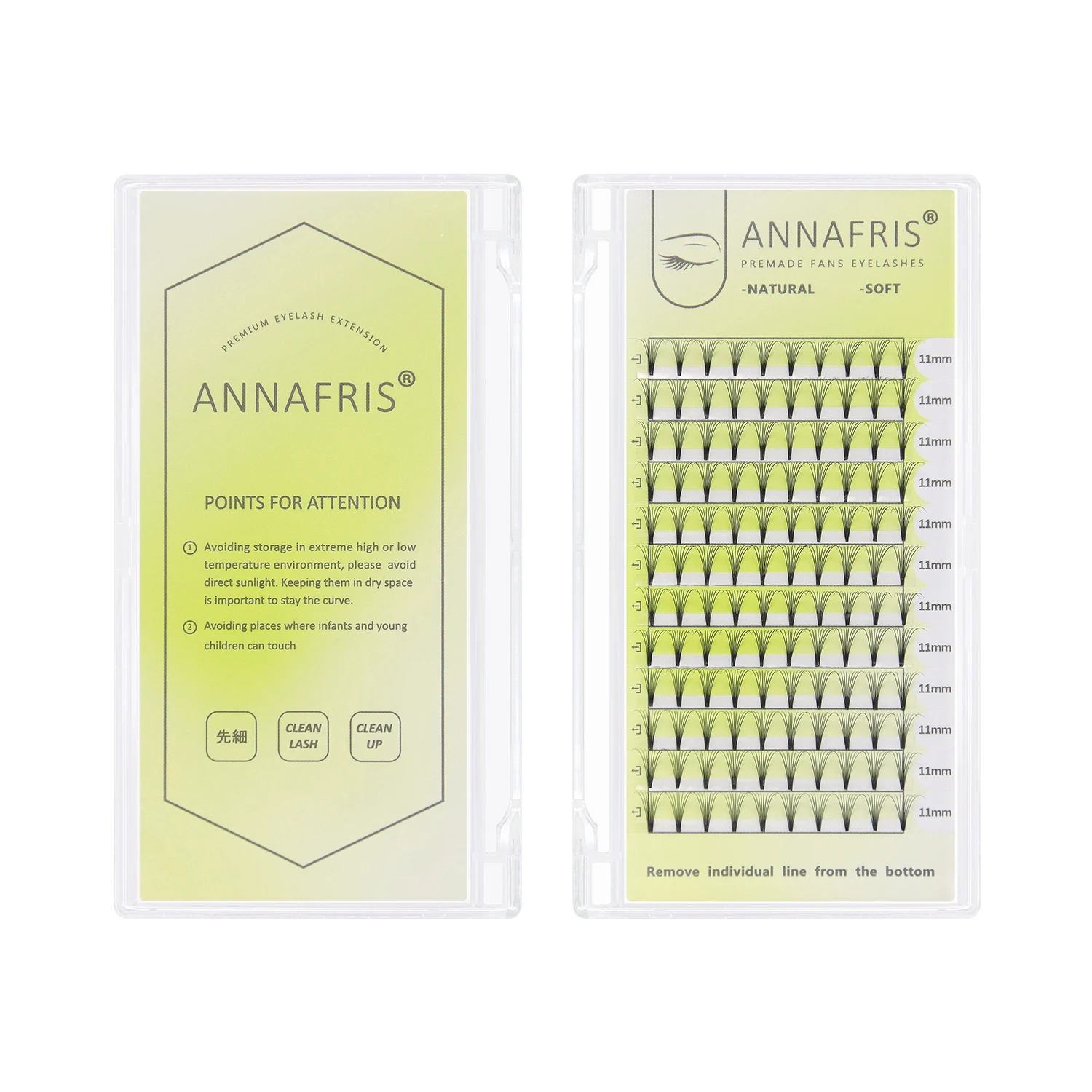 ANNAFRIS 3D 4D 5D 6D 8D 10D Short Stem Premade Russian Volume Fans Eyelash Extensions C/D Curl Faux Mink Lashes Supplies