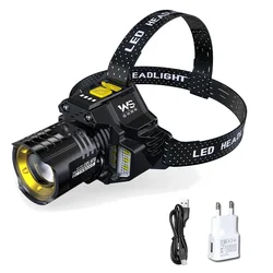 Rechargeable High Lumen Waterproof LED Headlamp with Zoomable Sensor (With EU Plug)