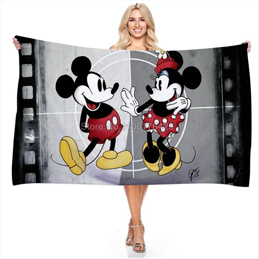 

Mickey Minnie Mouse Donald Duck Bath Towel for Adults Children Microfiber Beach Towel Home Washcloth for Kids Boys
