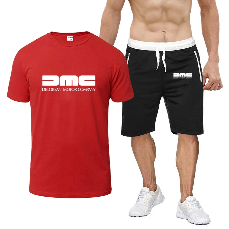 2023 New men's clothing Delelen Automobile Company printed high-quality eight-color sportswear T-shirt with short sleeves and le
