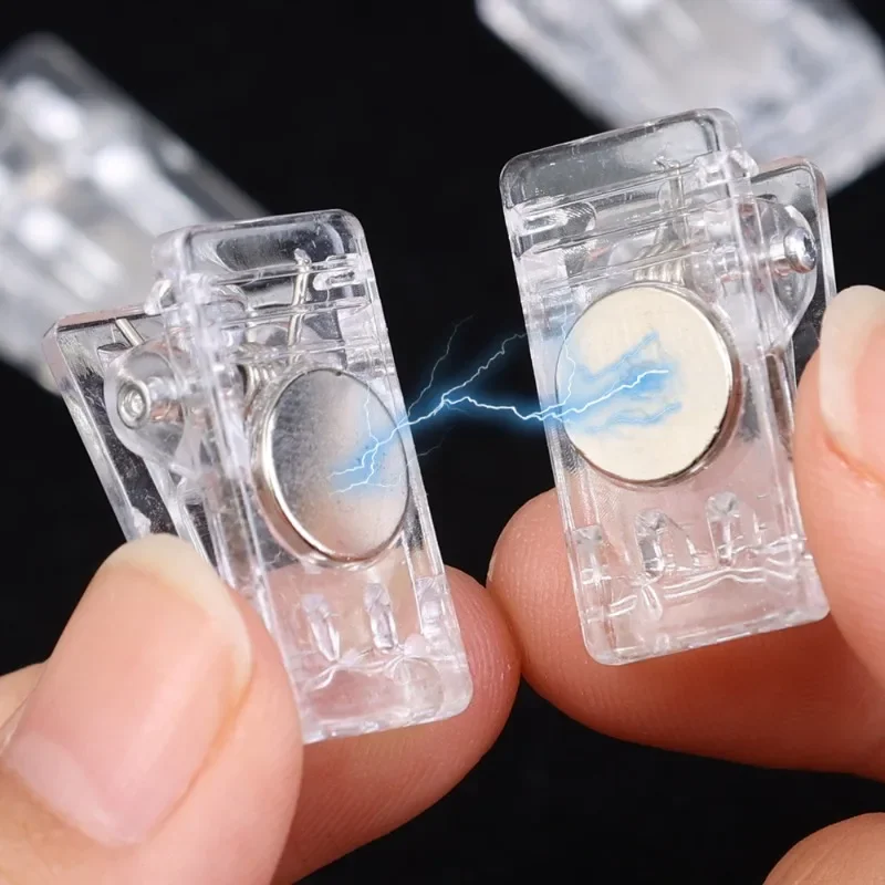 Mini Magnetic Clips 50/10pcs Plastic Transparent Magnet Refrigerator Sticker Photo Note Clip Food Sealing