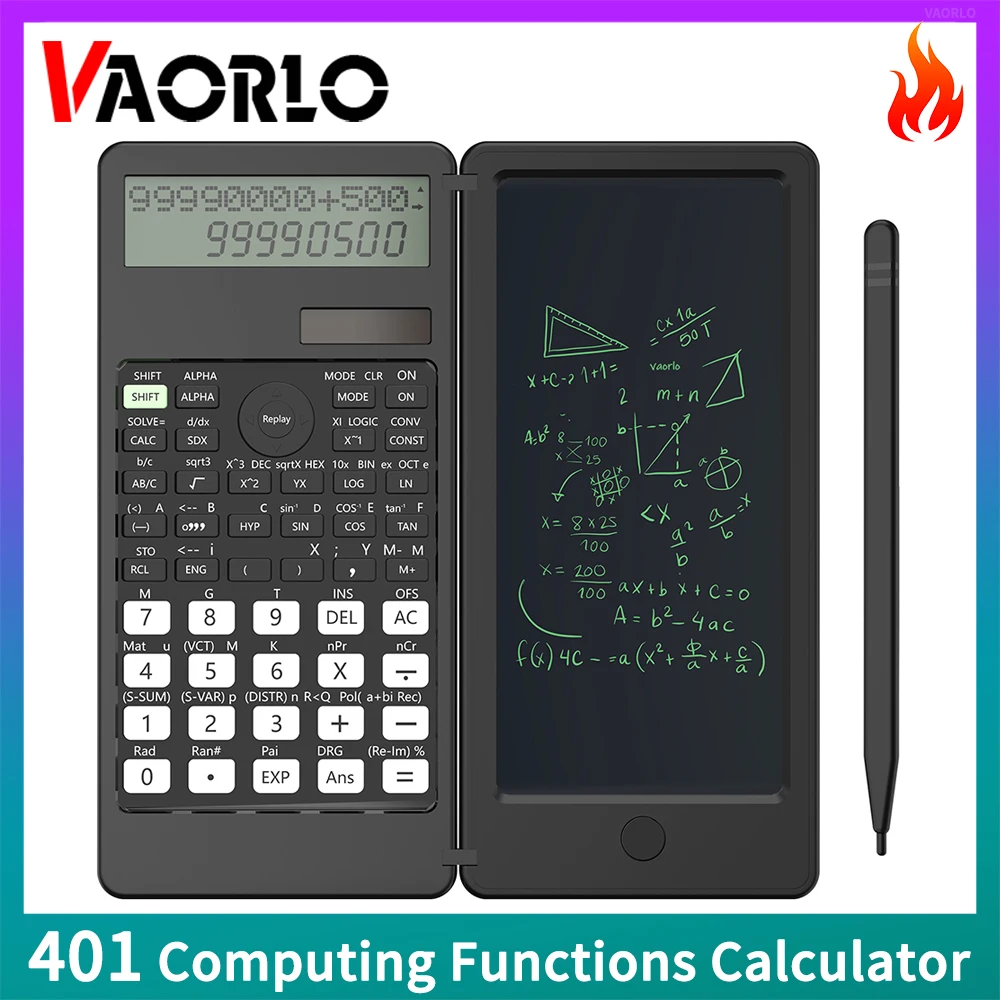 Calculadora Científica Profissional com Tablet de Escrita, Portátil, Dobrável, Escola, Trabalho, Negócios, PK 991, MS 991ES, 401 Funções