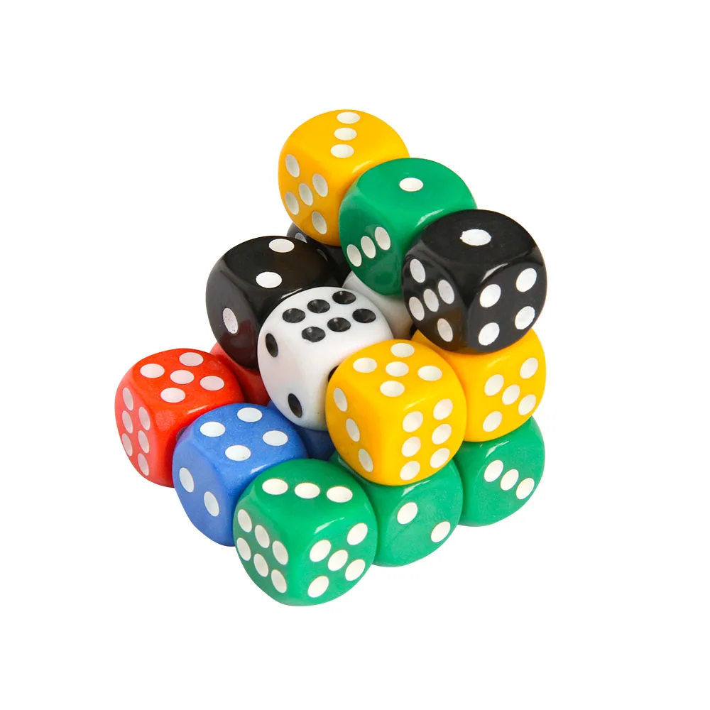 D6 Number Dice Game Dice Dice Set Acrylic Dice 10PCS/Lot For Bar Pub Club Party Board Family Game KTV Entertainment 14mm Multi Color High Quality Drinking Tool