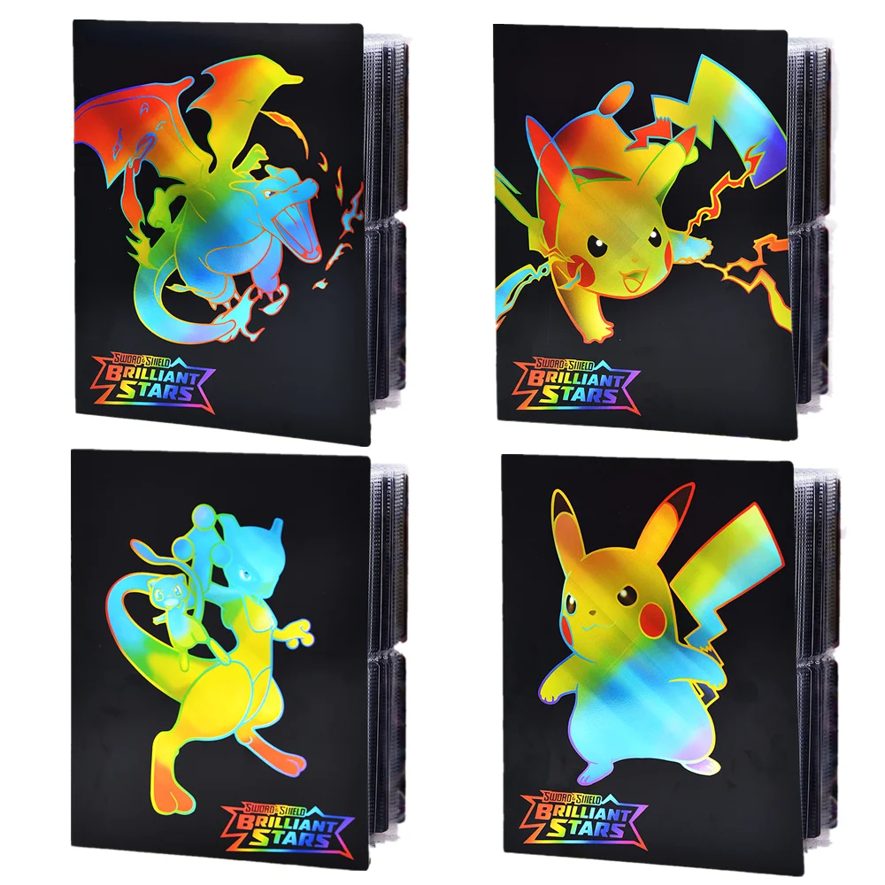 240Pcs Pokemon Album Card Book Map Letter Mewtwo Pikachu Holder Binder