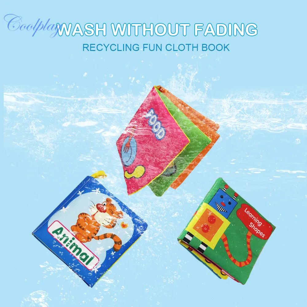 Coolplay Soft Cloth Books Rustle Sound Infant Baby Quiet Books Educational Stroller Rattle Toys for Newborn Baby 0-12 months
