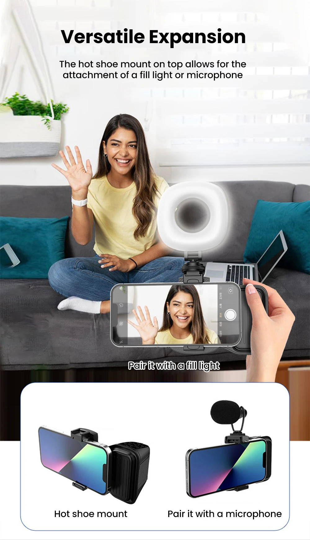 Intelligent Smartphone Camera Grip With Bluetooth Remote Shutter_voghion.com